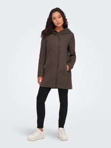 ONLY Coat with hood -Hot Fudge - 15142911
