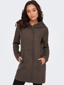 ONLY Coat with hood -Hot Fudge - 15142911