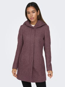 ONLY Coat with hood -Rose Brown - 15142911