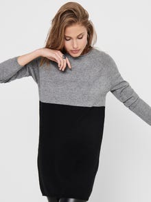 ONLY Blixtlåsförsedd Stickad klänning -Medium Grey Melange - 15144171