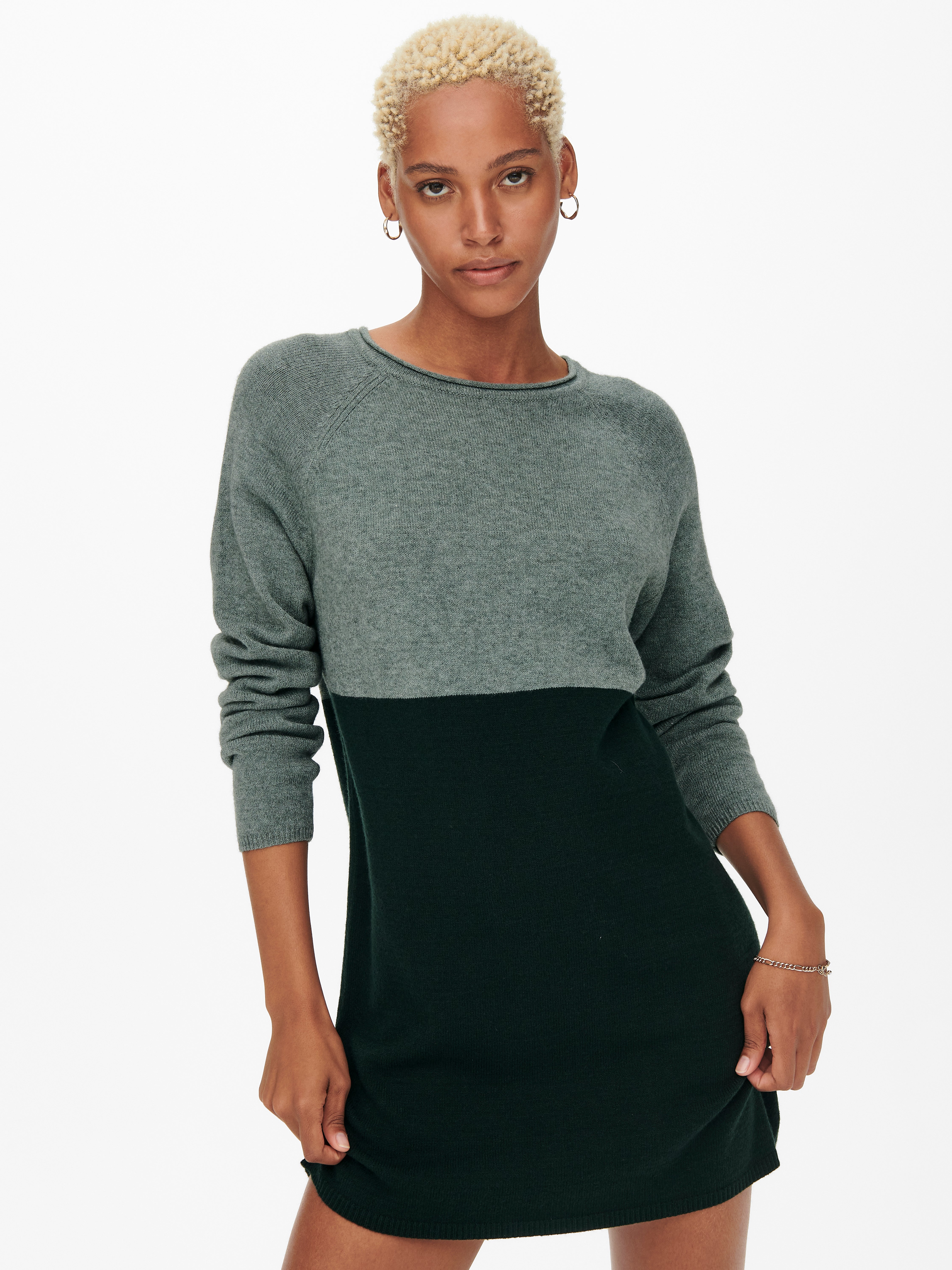 Short Knitted Dress | Dark Green | ONLY®
