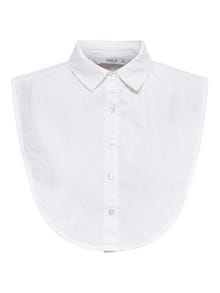 ONLY Ensfarvet skjorte Krave -Bright White - 15146071