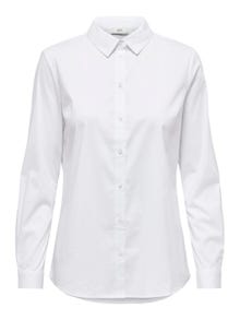 ONLY Chemises Regular Fit Col chemise Poignets boutonnés Manches fines et ajustées -White - 15149877