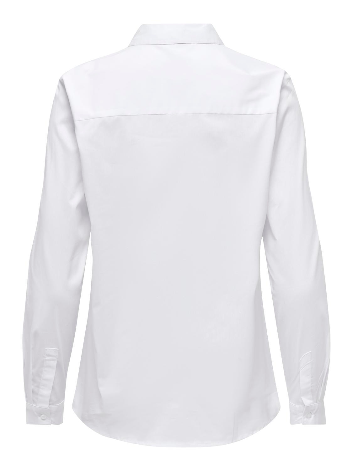 ONLY Regular Fit Shirt collar Buttoned cuffs Slim fitted sleeves Shirt -White - 15149877