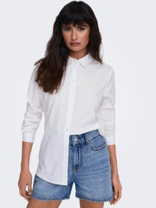 ONLY Chemises Regular Fit Col chemise Poignets boutonnés Manches fines et ajustées -White - 15149877