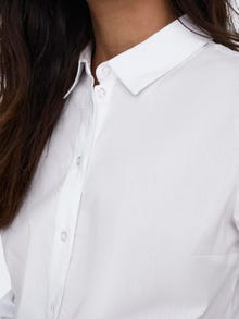 ONLY Normal geschnitten Hemdkragen Ärmelbündchen mit Knopf Schmale Ärmel Hemd -White - 15149877