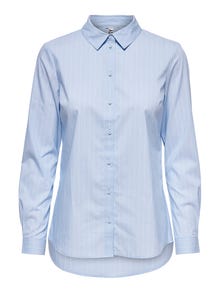 ONLY Normal geschnitten Hemdkragen Ärmelbündchen mit Knopf Schmale Ärmel Hemd -Cashmere Blue - 15149877