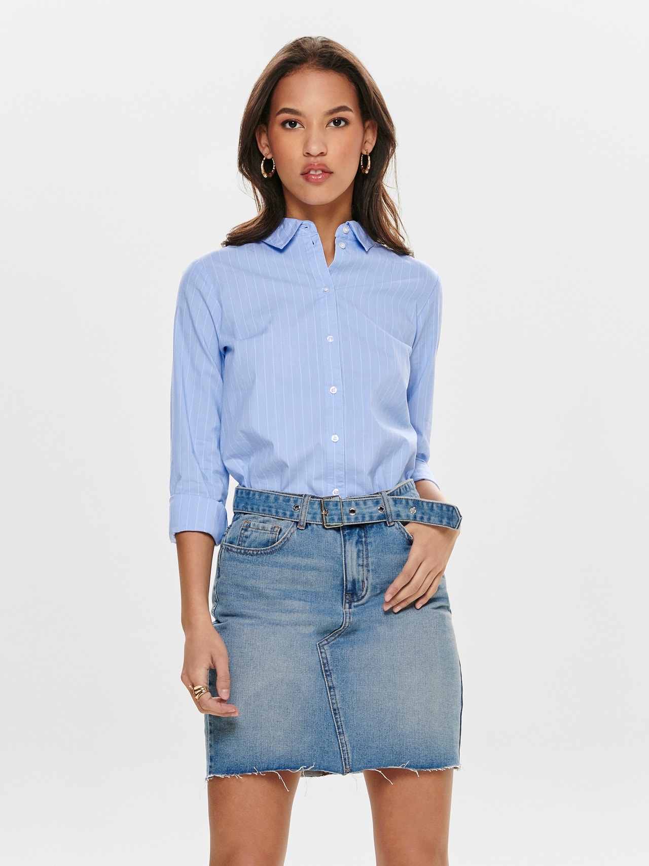 ONLY Klassiek Overhemd met lange mouwen -Cashmere Blue - 15149877