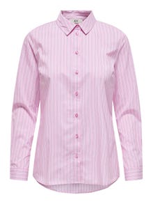 ONLY Normal geschnitten Hemdkragen Ärmelbündchen mit Knopf Schmale Ärmel Hemd -Begonia Pink - 15149877