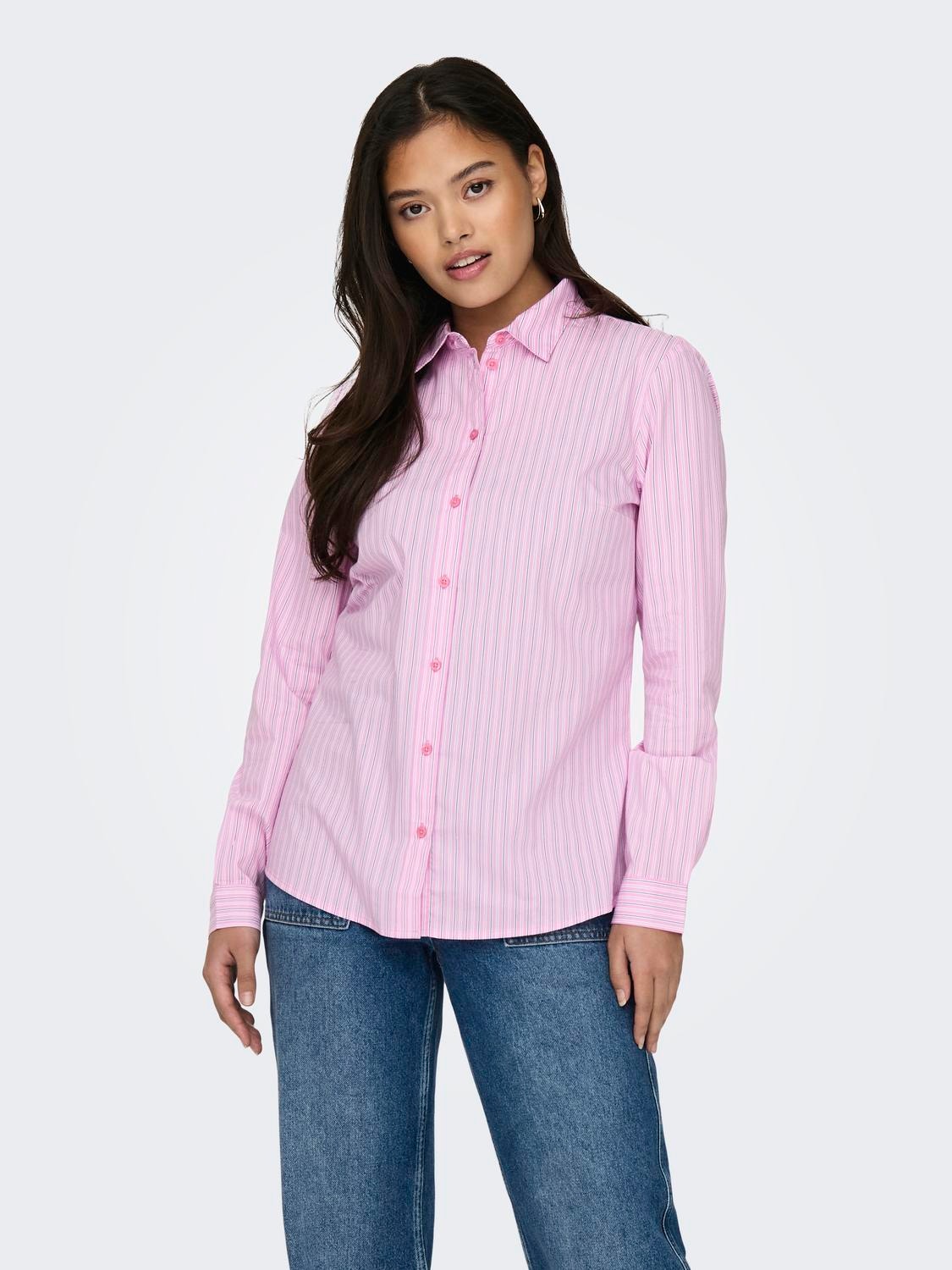 ONLY Clásica Camisa de manga larga -Begonia Pink - 15149877