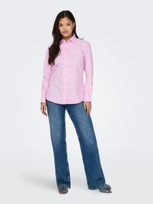 ONLY Chemises Regular Fit Col chemise Poignets boutonnés Manches fines et ajustées -Begonia Pink - 15149877
