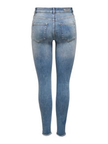 ONLY Jeans Skinny Fit Taille moyenne Ourlets déchirés -Light Blue Denim - 15151895