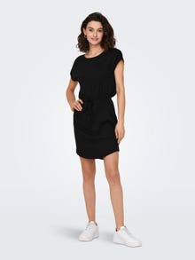 ONLY Regular Fit Round Neck Short dress -Black - 15153021