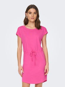 ONLY Mini Loose Short sleeved dress -Shocking Pink - 15153021