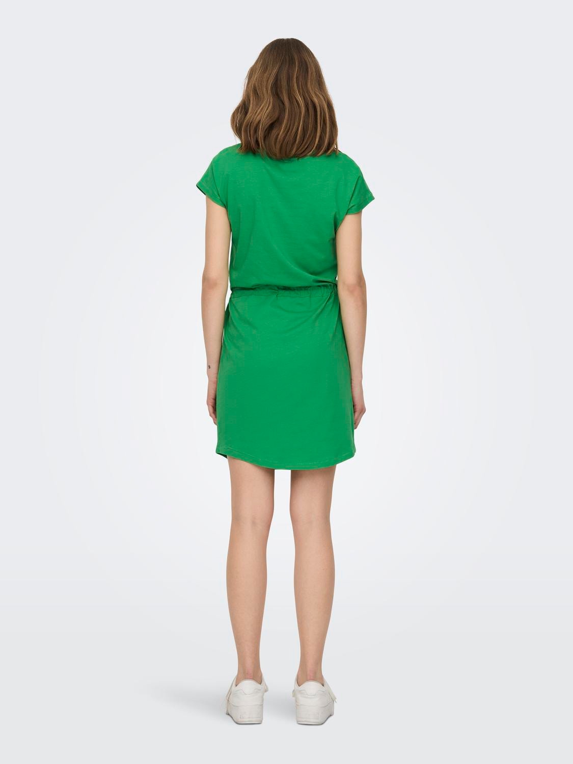 ONLY Lockeres Kleid mit kurzen Ärmeln -Kelly Green - 15153021