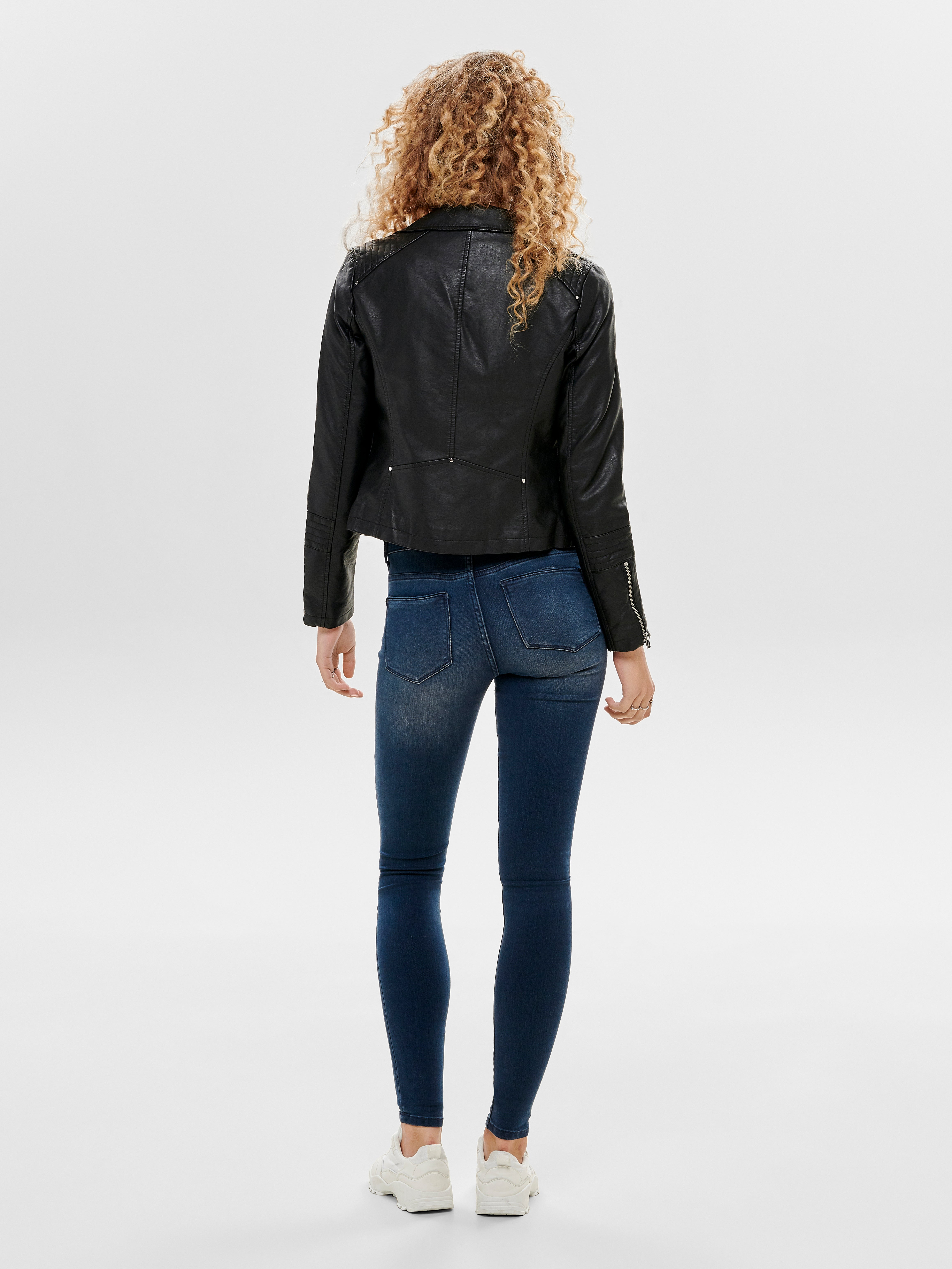 ONLY Faux Leather Biker Jacket Onlmille Otw-motorjack van kunstleer ONLY Faux Leather Biker Jacket Onlmille Otw-motorjack van kunstleer