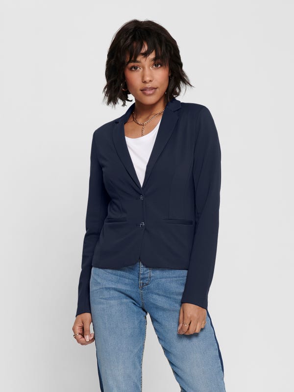 Damen Blazer Weiß Turndown Kragen Lange Ärmel Blumendruck Kurze Jacken