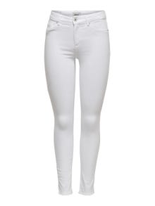 ONLY ONLBLUSH Mid Waist Skinny Ankle Jeans -White - 15155438