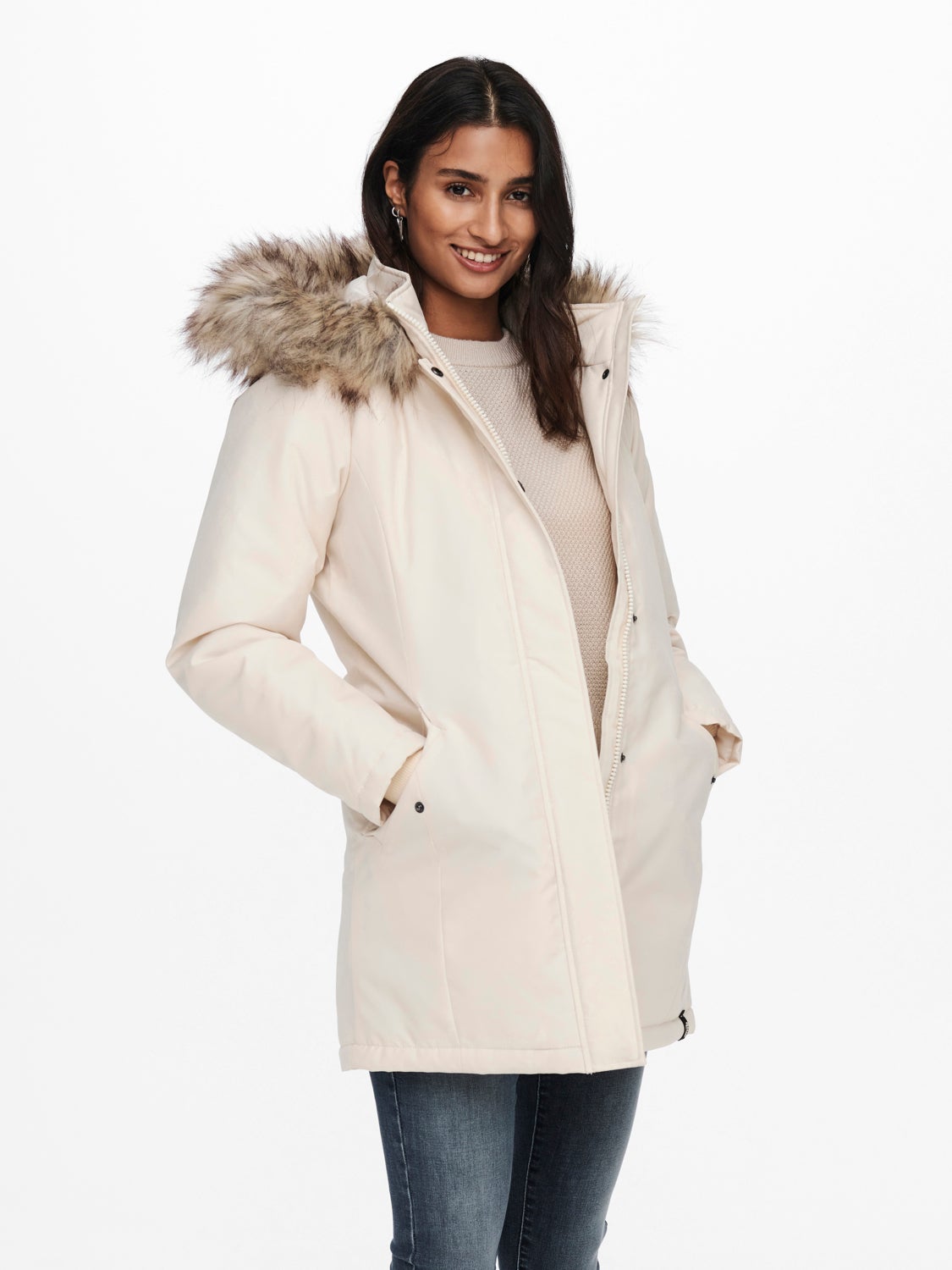 discount 94% NoName vest Beige S WOMEN FASHION Jackets Fur 