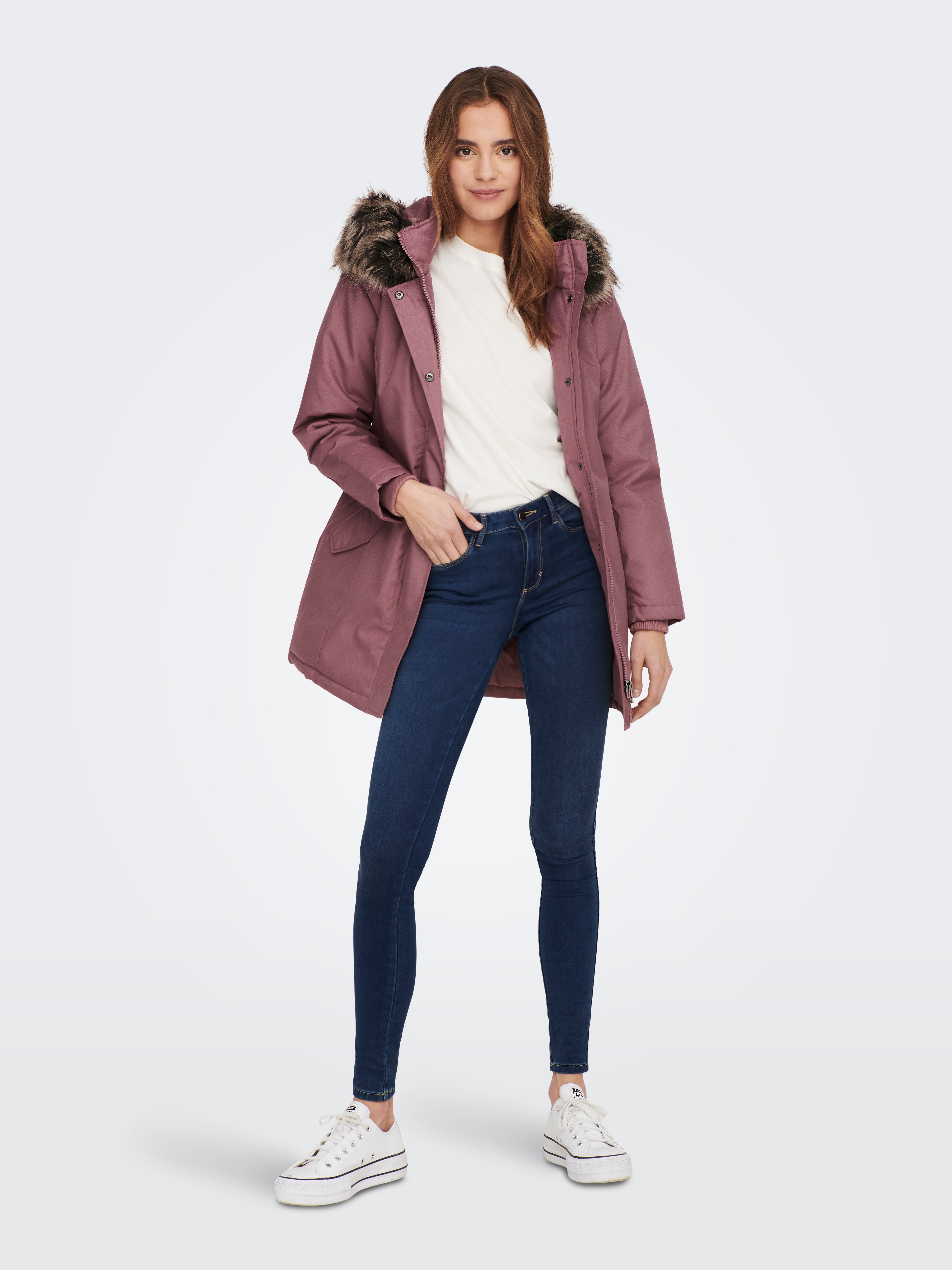 Veste rose online fourrure