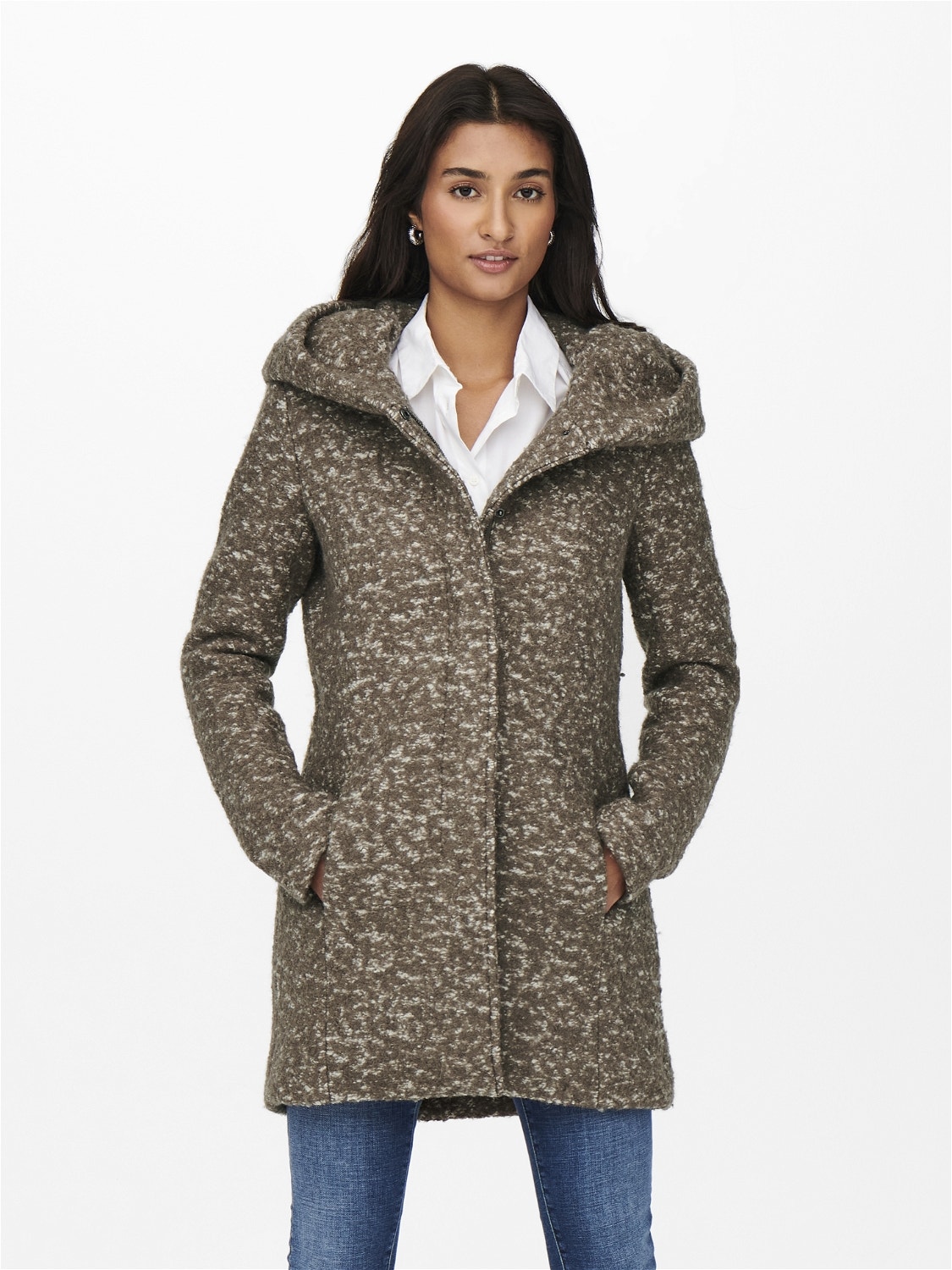 ONLY Wool blend Coat -Walnut - 15156578