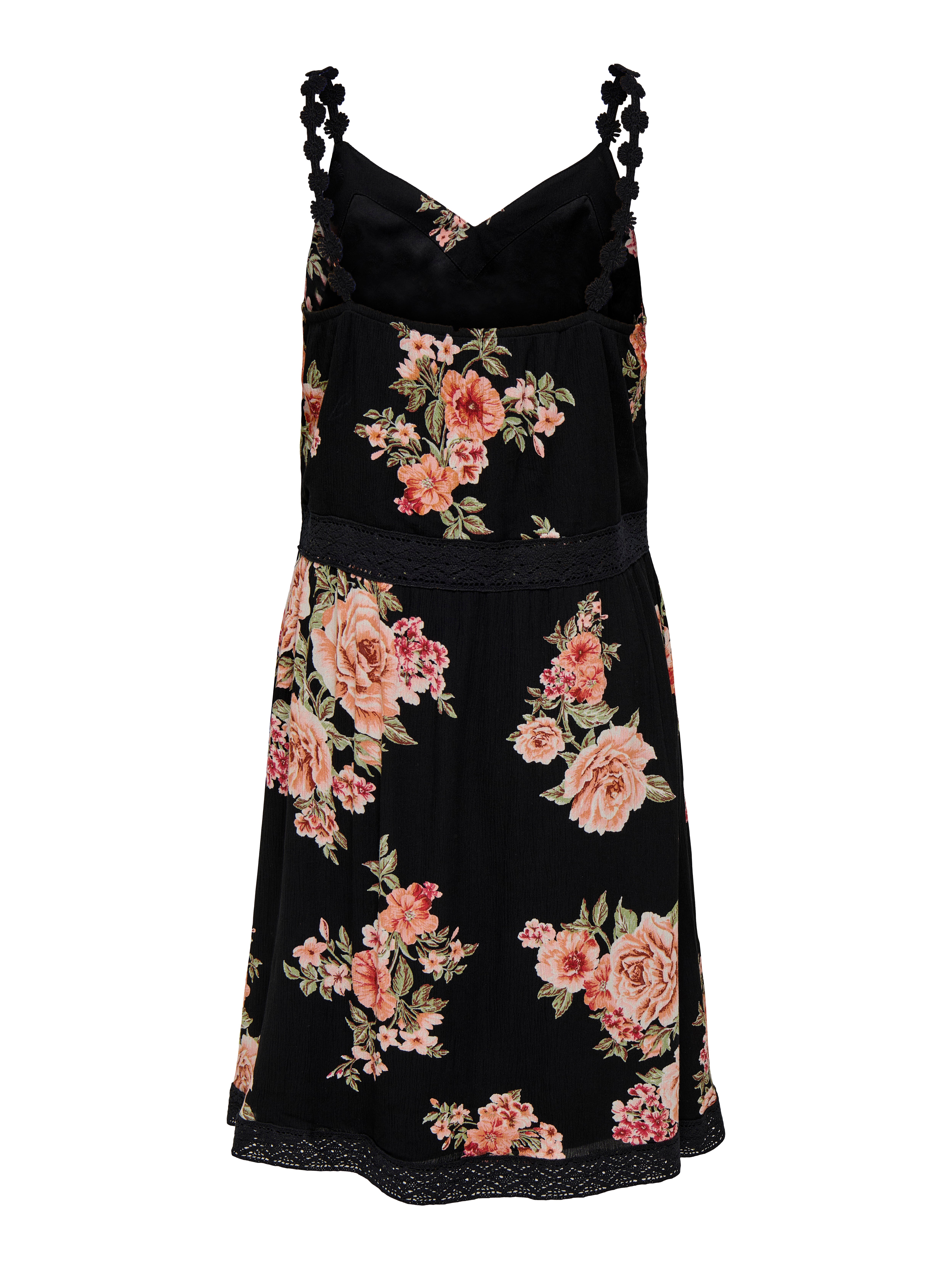 ONLY Mujer Vestido de viscosa con estampado de flores negro