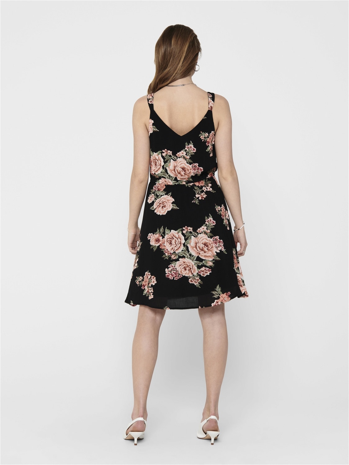 ONLY Normal geschnitten V-Ausschnitt Kurzes Kleid -Black - 15157655