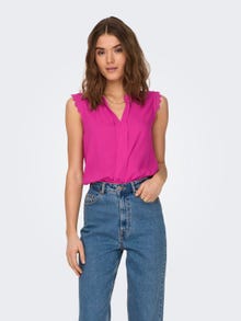 ONLY Regular Fit V-Neck Tank-Top -Very Berry - 15157656