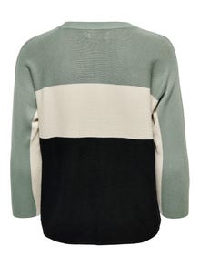 ONLY Kontrastprydd Stickad tröja -Chinois Green - 15157863
