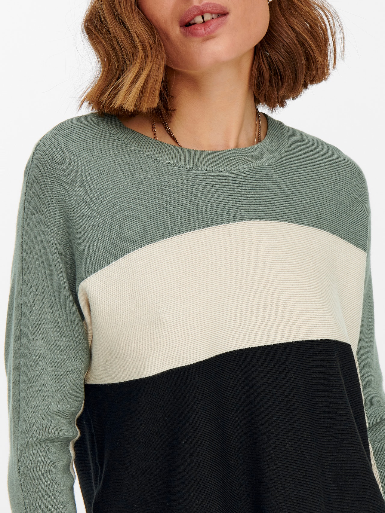 ONLY Kontrast Strikket pullover -Chinois Green - 15157863