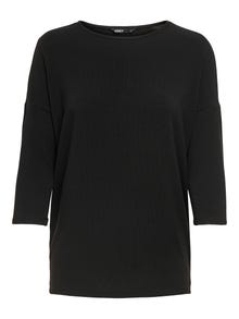 ONLY Loose Fit Round Neck Dropped shoulders Top -Black - 15157920