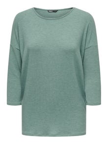 ONLY Ruumikas lõige Ümmargune kaelus Langetatud õlaosa Top -Chinois Green - 15157920