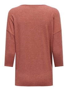 ONLY Loose Fit Round Neck Dropped shoulders Top -Marsala - 15157920