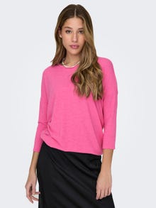 ONLY Loose Fit Round Neck Dropped shoulders Top -Carmine Rose - 15157920
