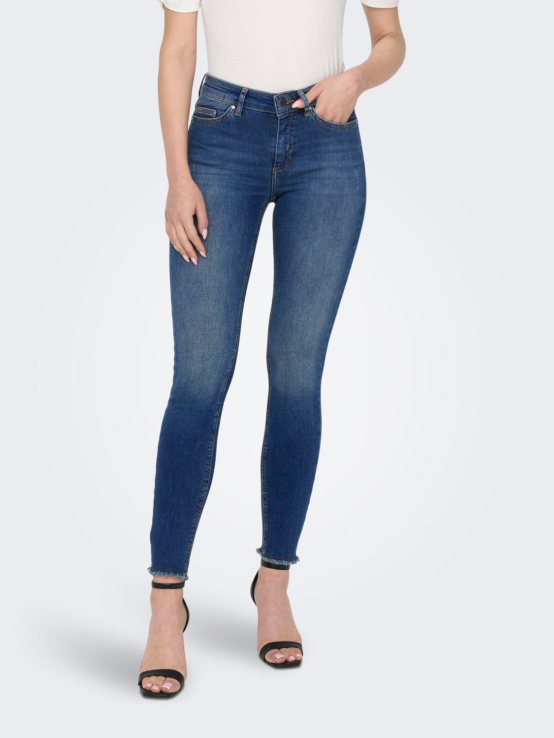 Skinny Fit Mid waist Jeans, Dark Blue