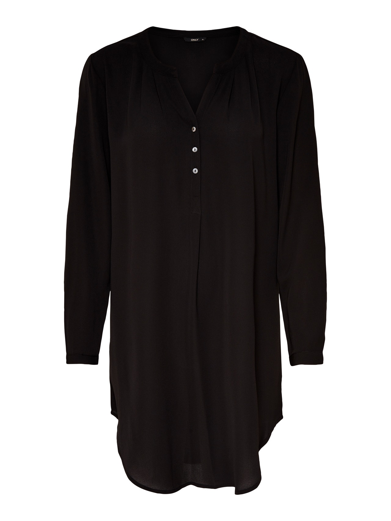 ONLY Enfärgad Långärmad skjorta -Black - 15158111