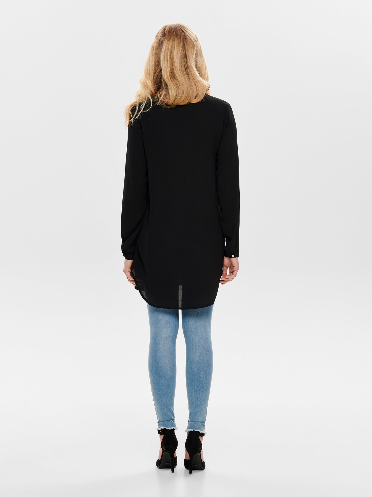 ONLY Solid Long sleeved shirt -Black - 15158111