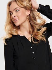 ONLY Enfärgad Långärmad skjorta -Black - 15158111