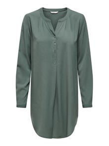 ONLY Enfärgad Långärmad skjorta -Balsam Green - 15158111