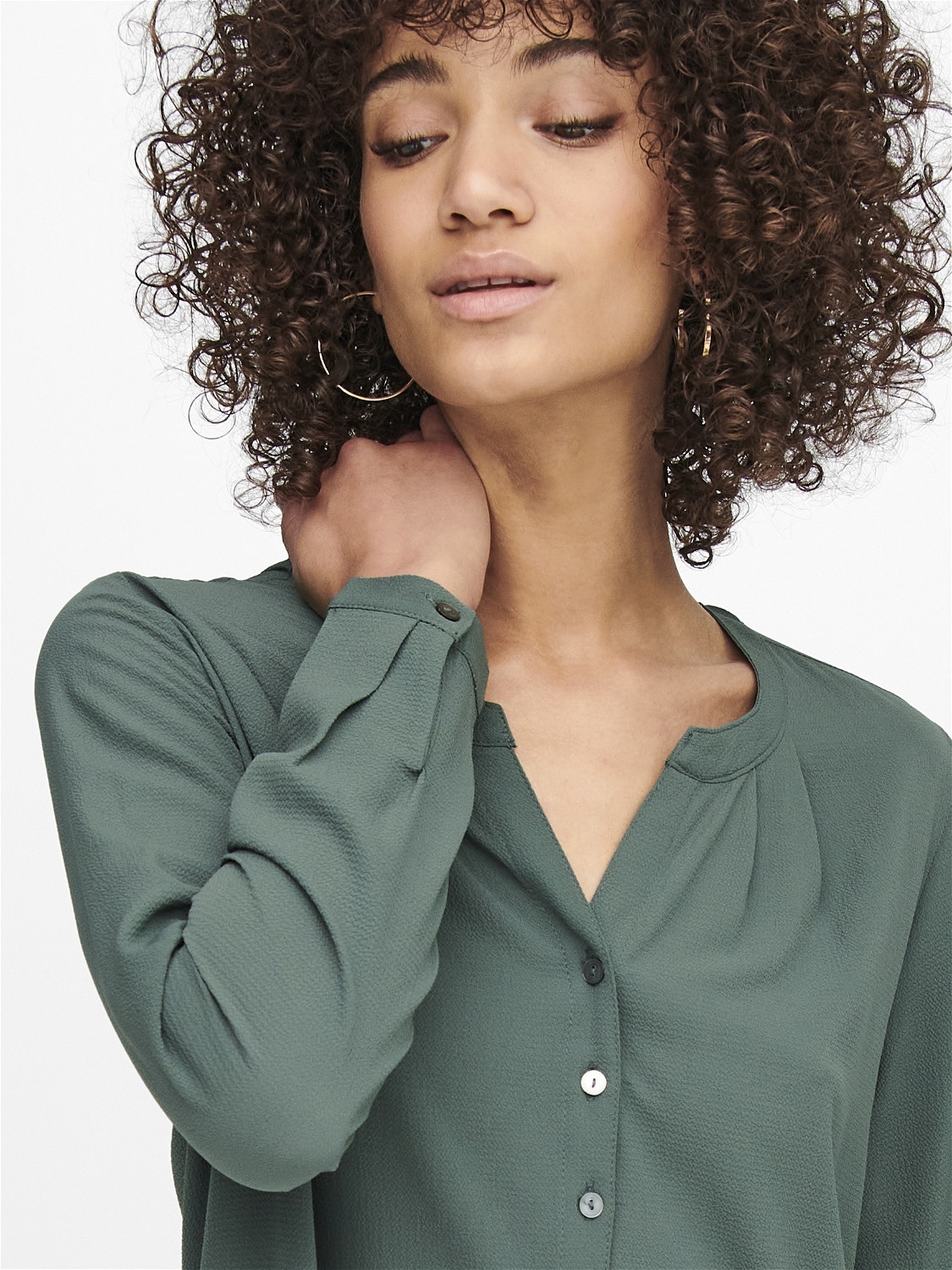 ONLY Solid Long sleeved shirt -Balsam Green - 15158111