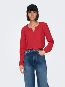 ONLY Unicolor Camisa de manga larga -Mars Red - 15158111