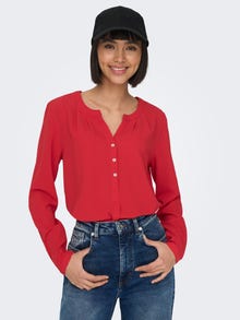 ONLY Regular Fit Button under collar Shirt -Mars Red - 15158111