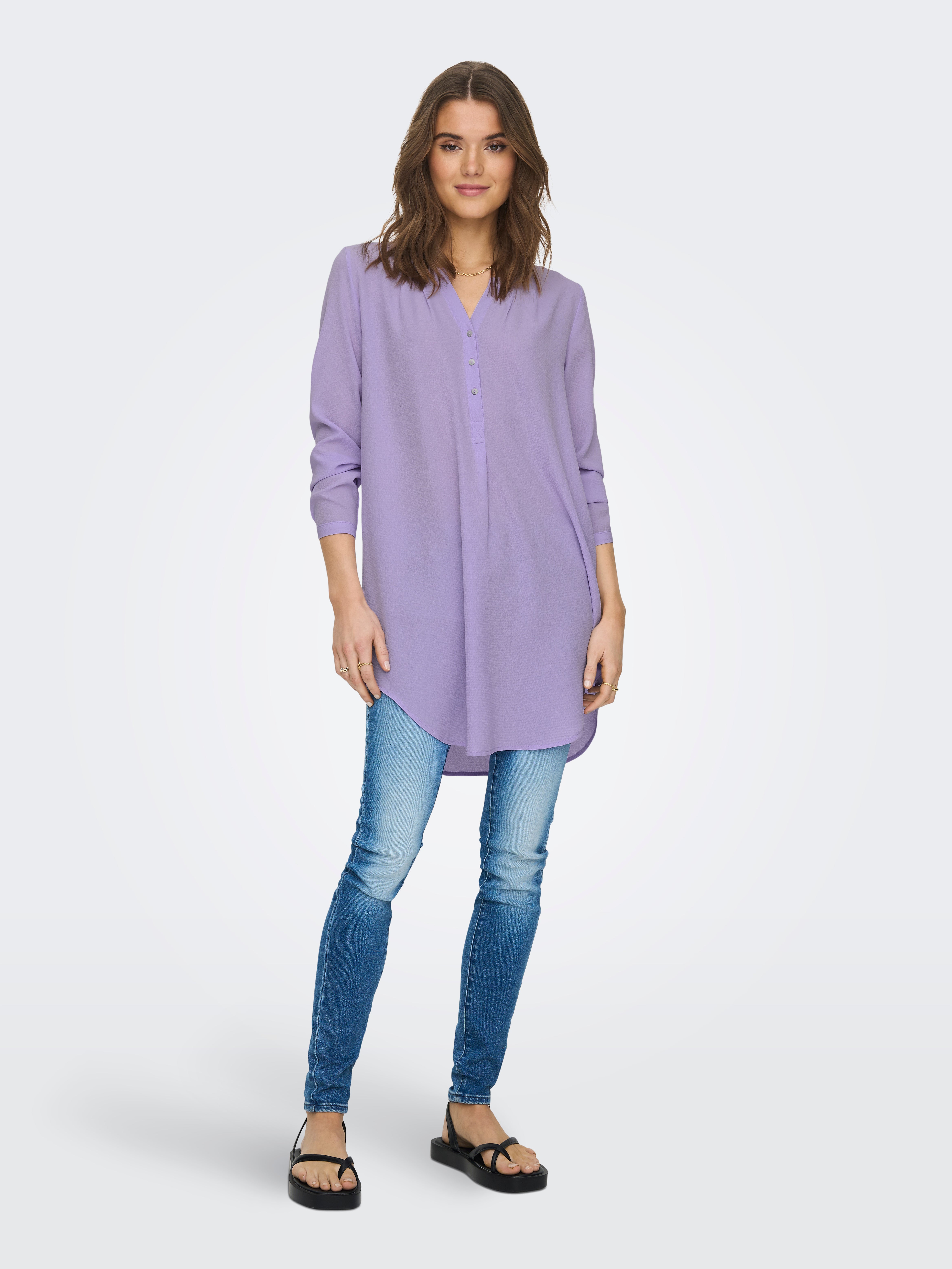 Chemise Phylosophy Violet Clair - Rayonne Et Nylon - Taille Large (Plus) - Manches 3/4 - Occasion TB