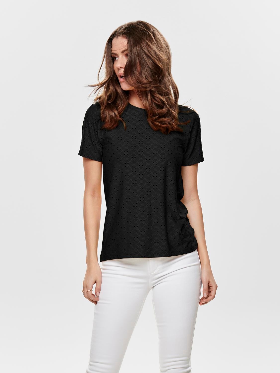 ONLY Regular Fit Round Neck T-Shirt -Black - 15158450