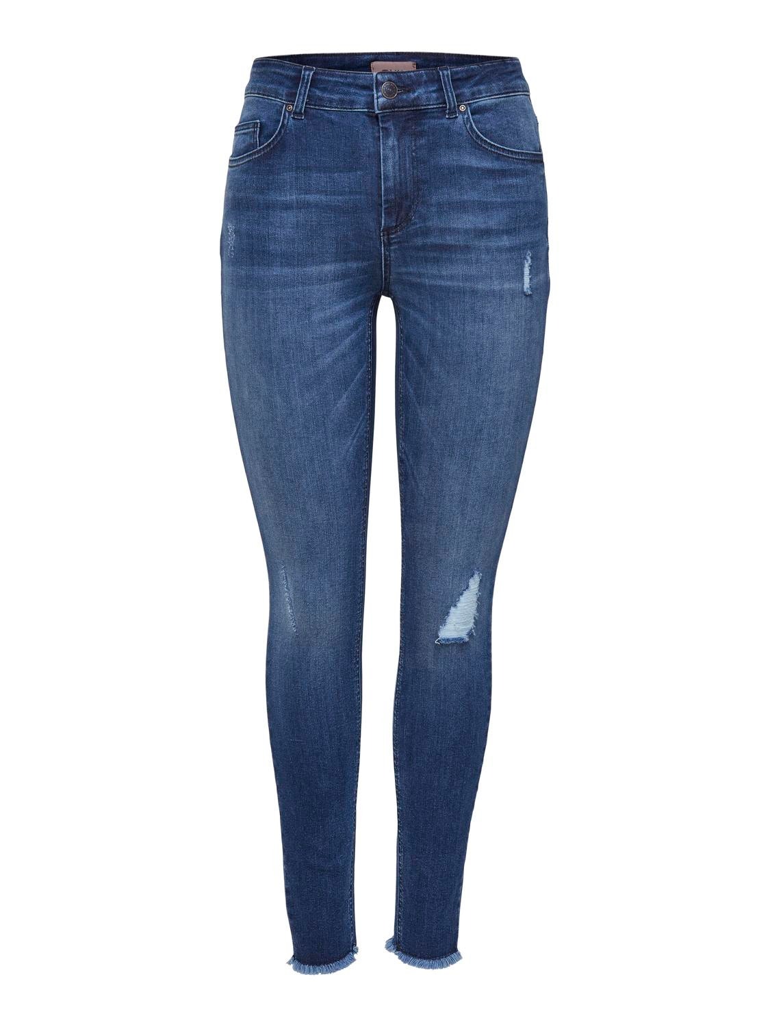 ONLY Jeans Skinny Fit Ourlets déchirés -Medium Blue Denim - 15159306