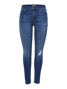 ONLY Skinny Fit Ripped hems Jeans -Medium Blue Denim - 15159306