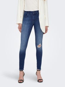 ONLY Skinny fit Gescheurde zomen Jeans -Medium Blue Denim - 15159306