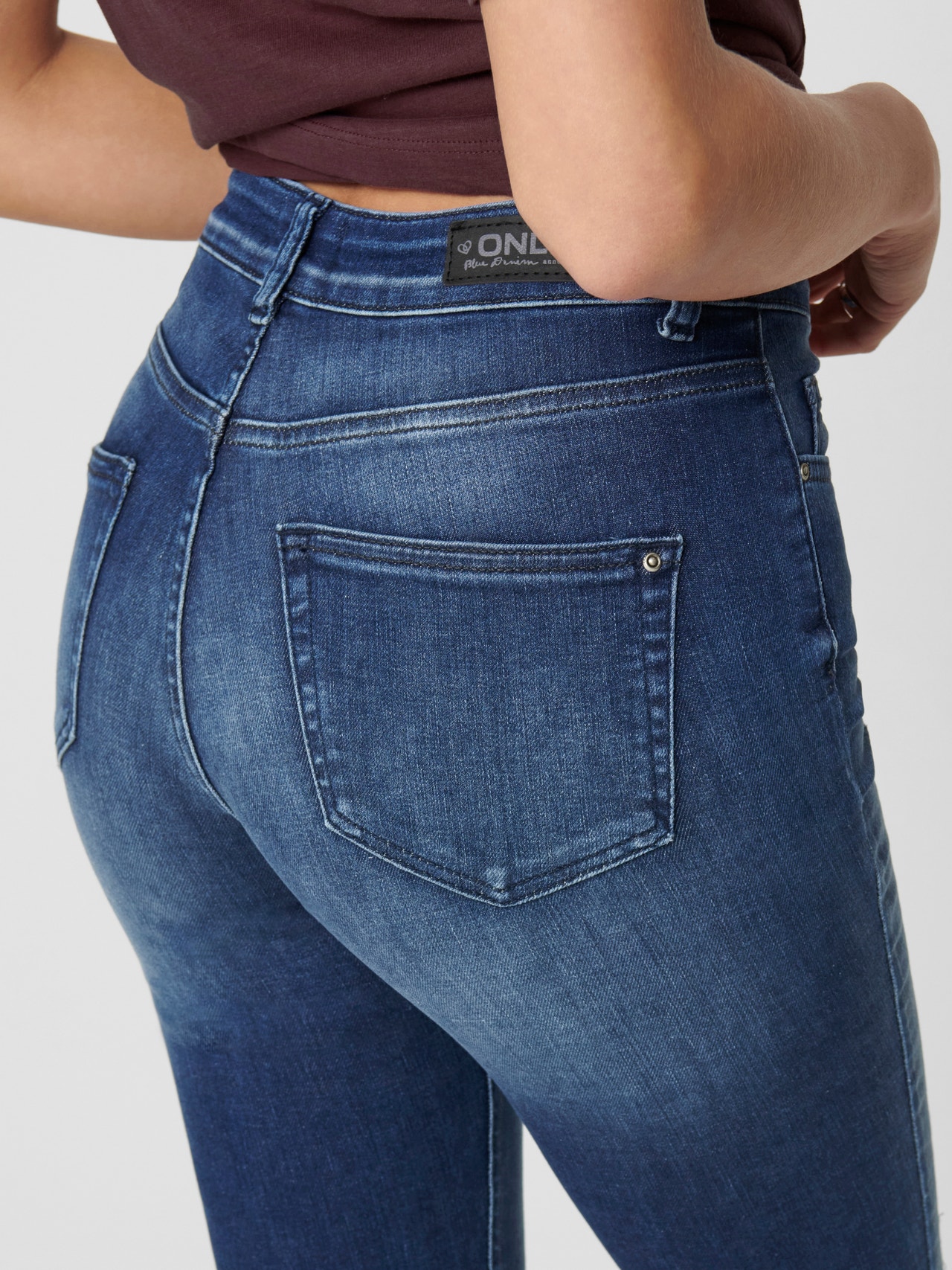 ONLY Skinny fit Gescheurde zomen Jeans -Medium Blue Denim - 15159306