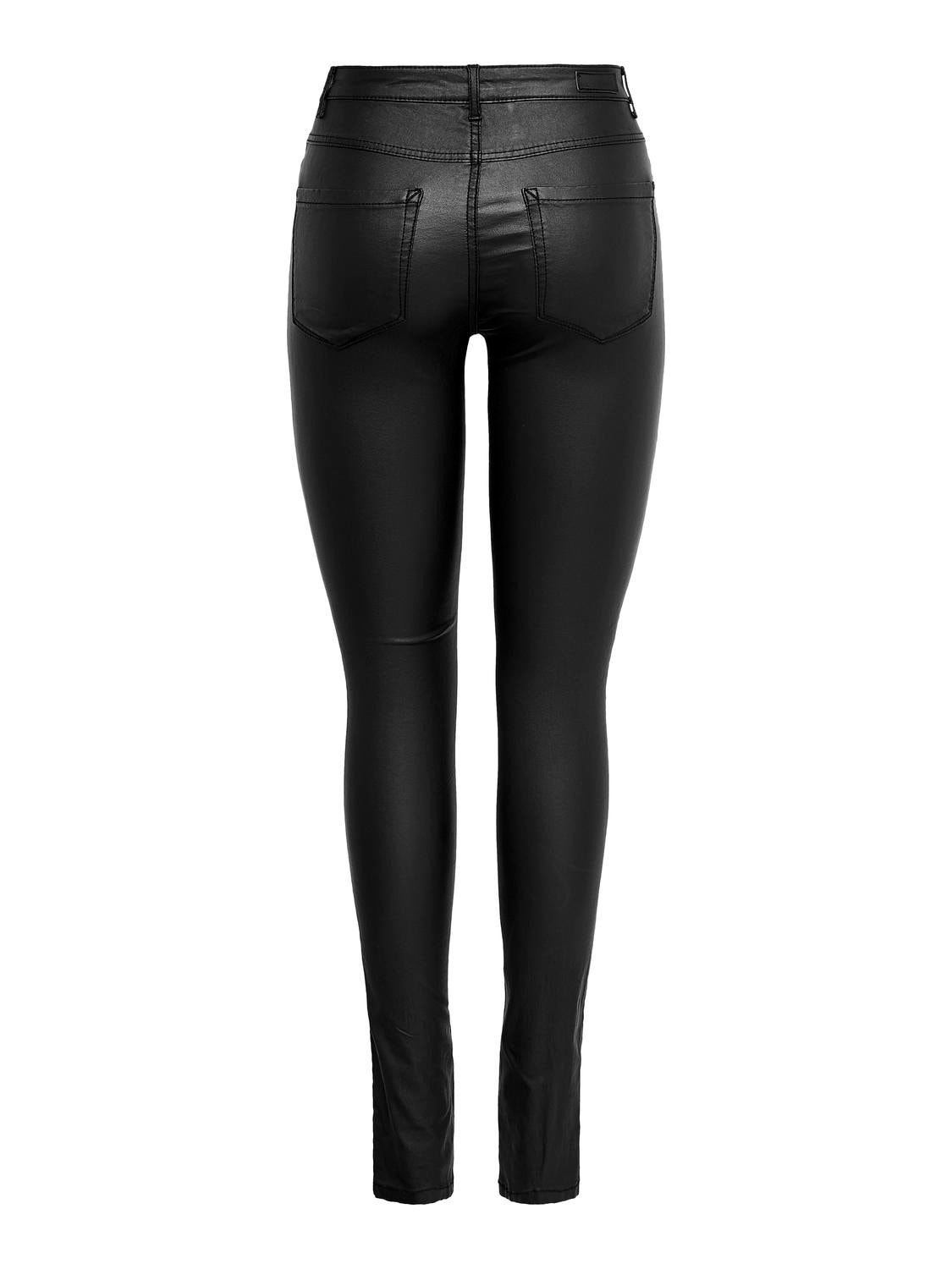 ONLY Skinny Leather Look Coated Trousers in Black  One Nation Clothing  ONLY Skinny Leather Look Coated Trousers in Black 15159341