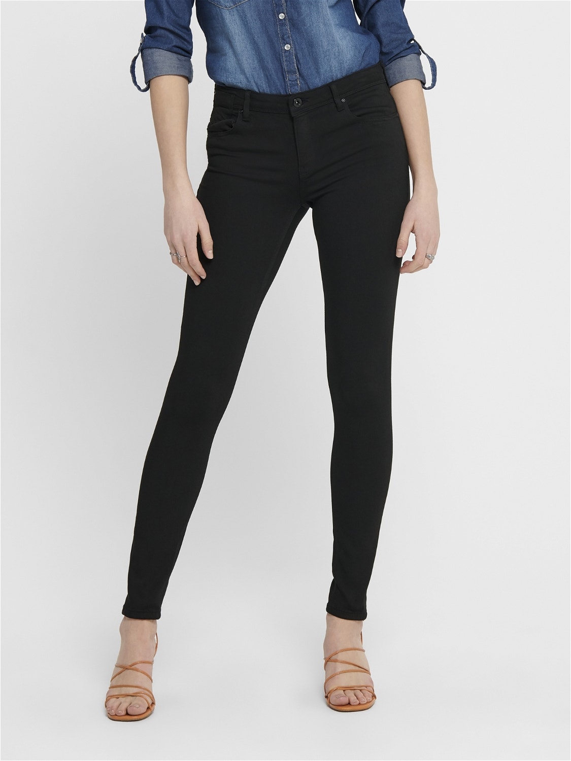 ONLY ONLCarmen reg Skinny fit jeans -Black Denim - 15159404
